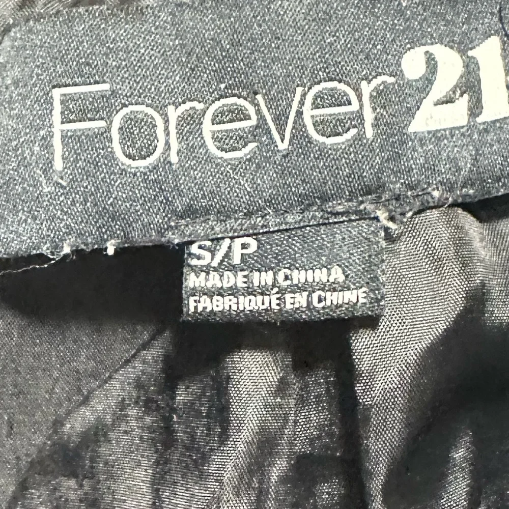 Vintage Y2K Forever 21 Charcoal Double-Breasted Trench Coat - Picture 7 of 8